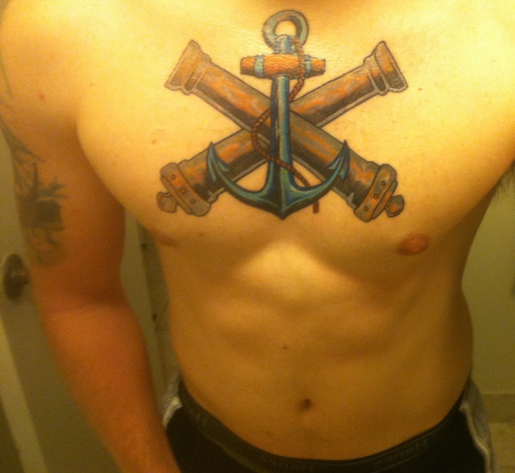 Anchor Chest Tattoo