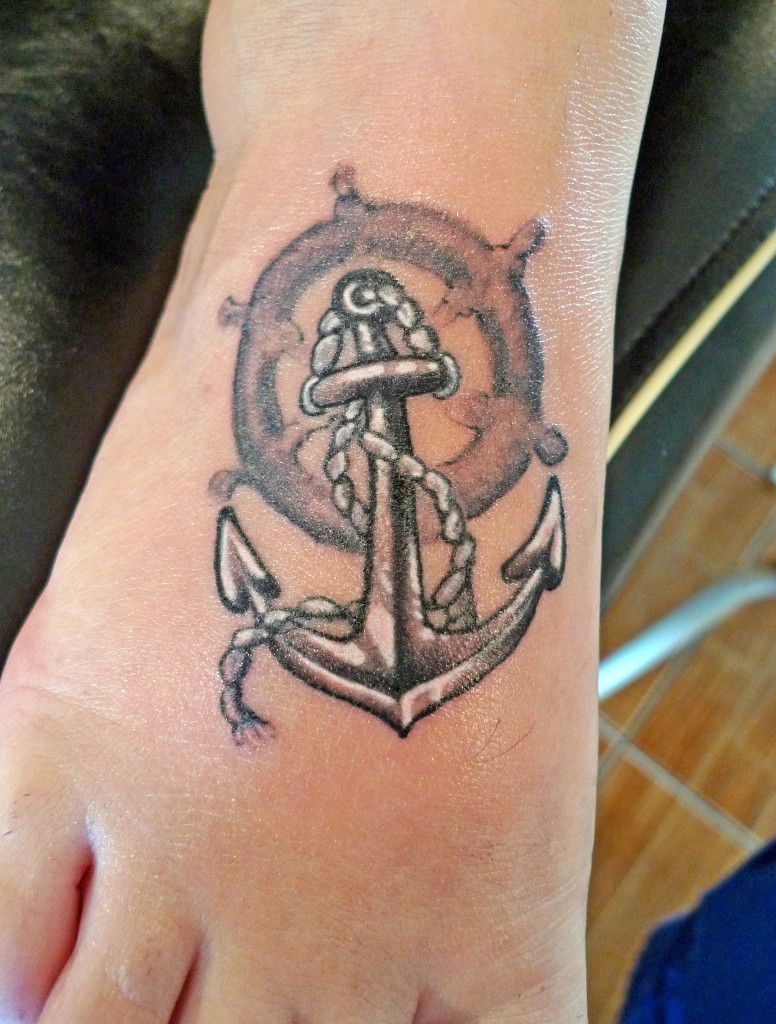 Anchor Tattoo On Foot
