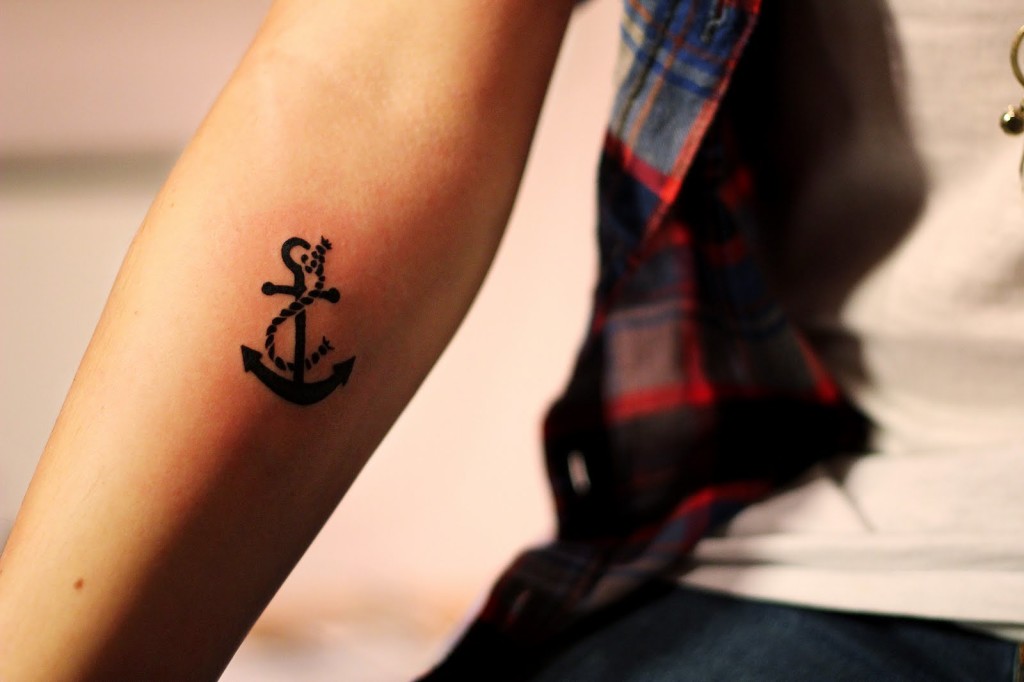 Black Anchor Tattoo