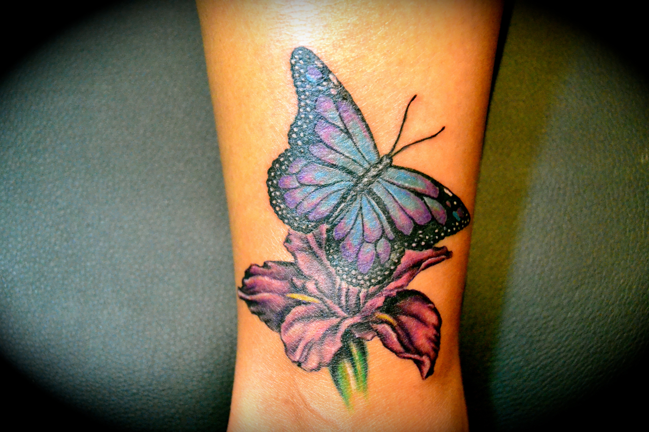 Tribal Butterfly Tattoo On Wrist