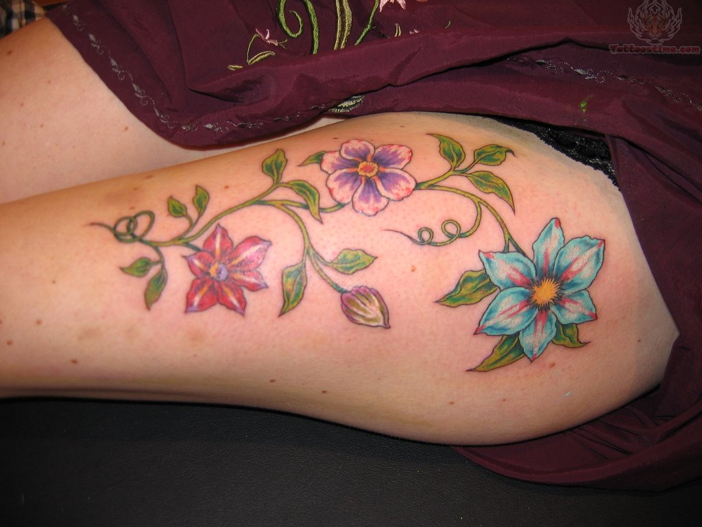 Colorful Fake Flower Tattoos - wide 6