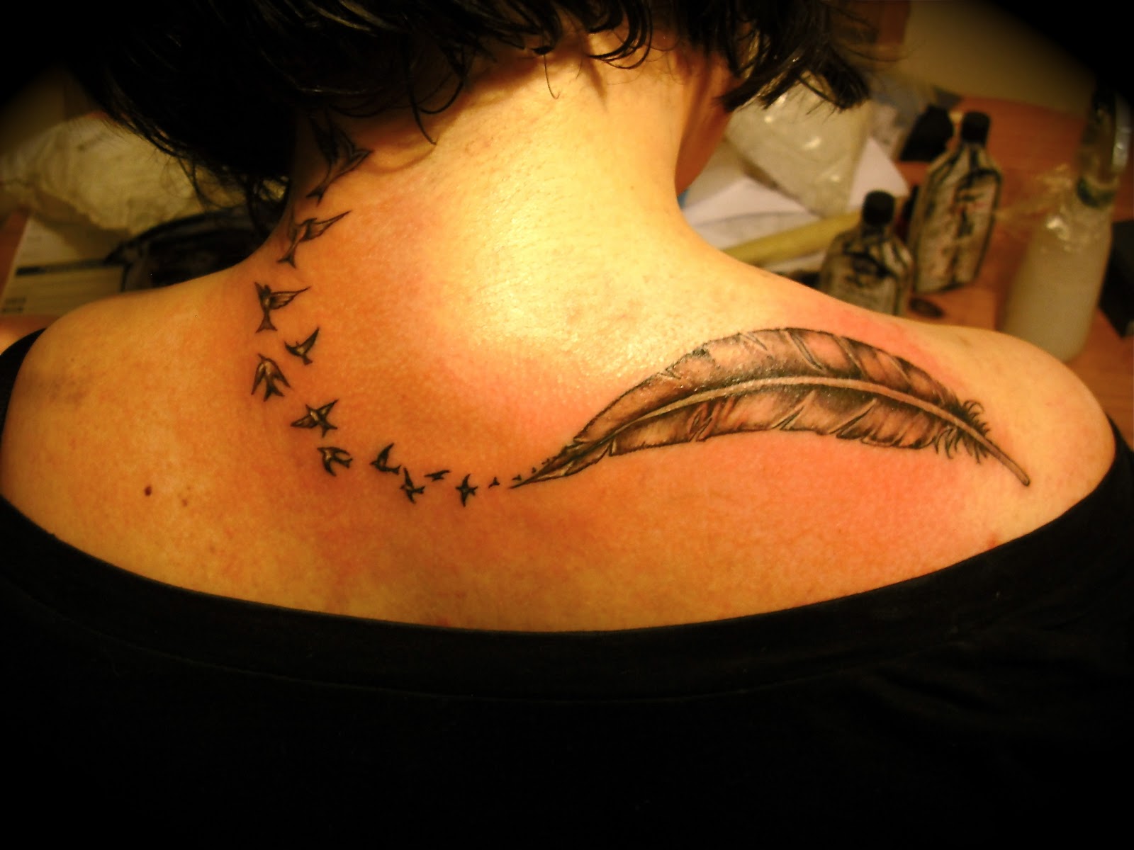 Ladies Feather Tattoo