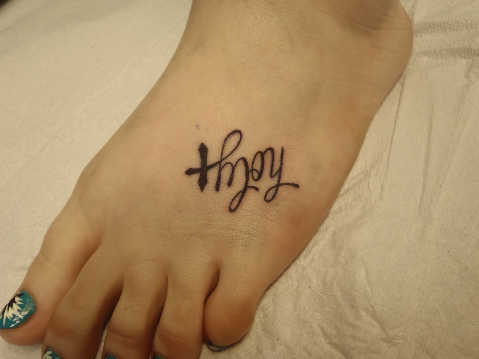 Foot Tattoos Words 87