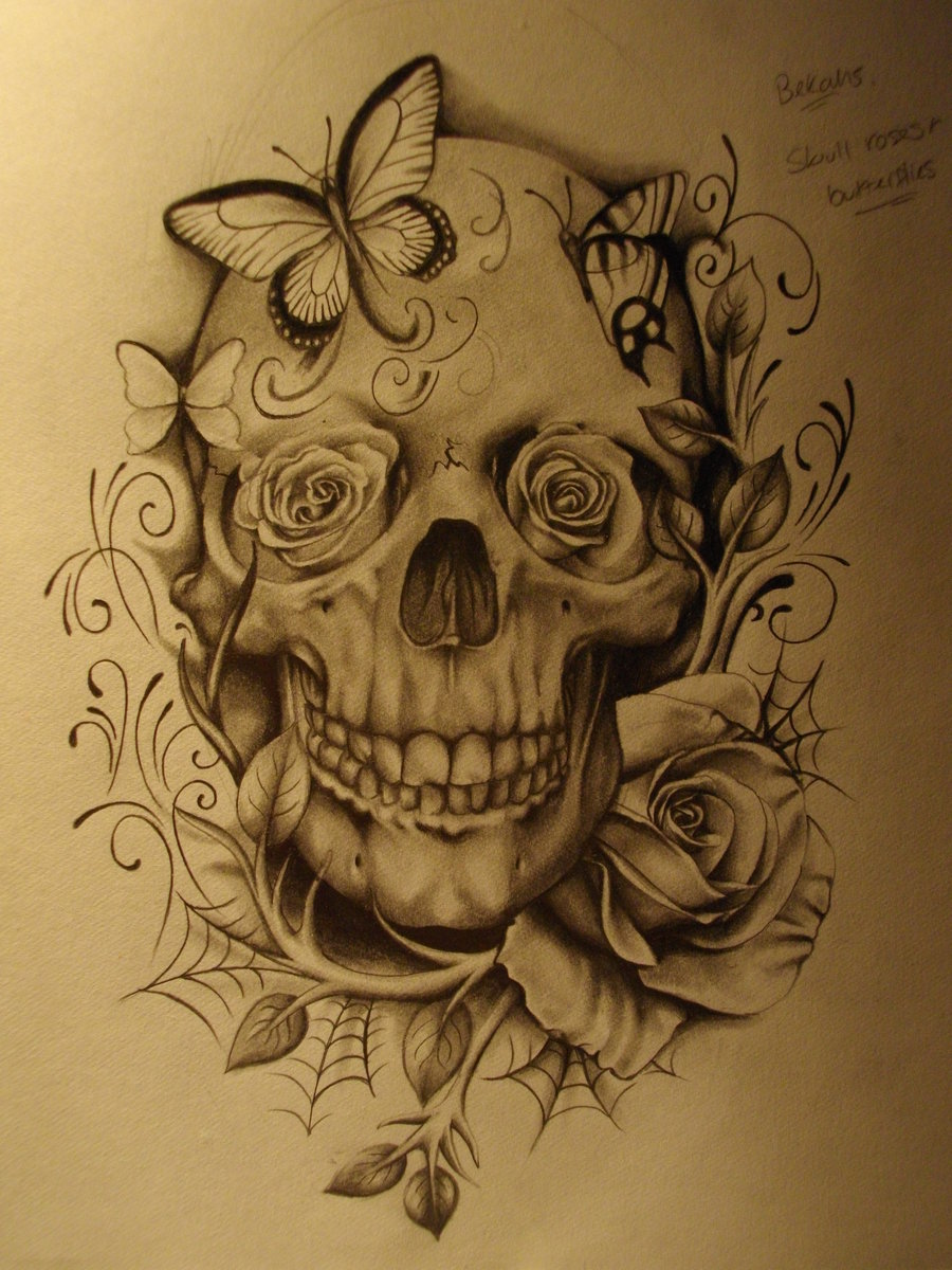 Skull And Roses Tattoo