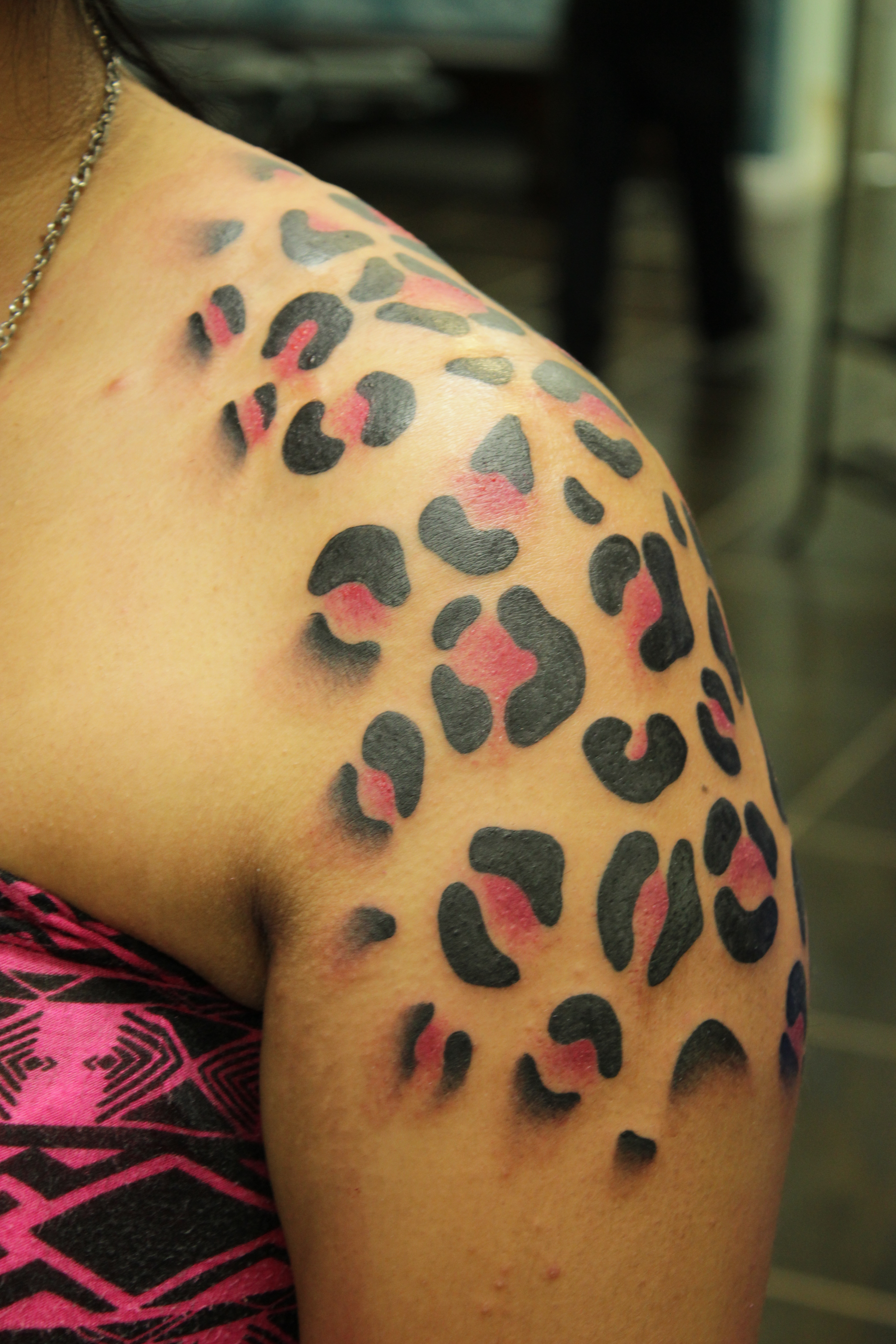 Colorful Cheetah Print Tattoos