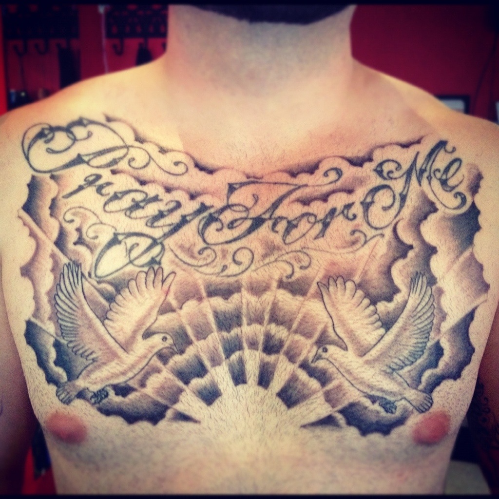 Chest Cloud Tattoo Designs for Men