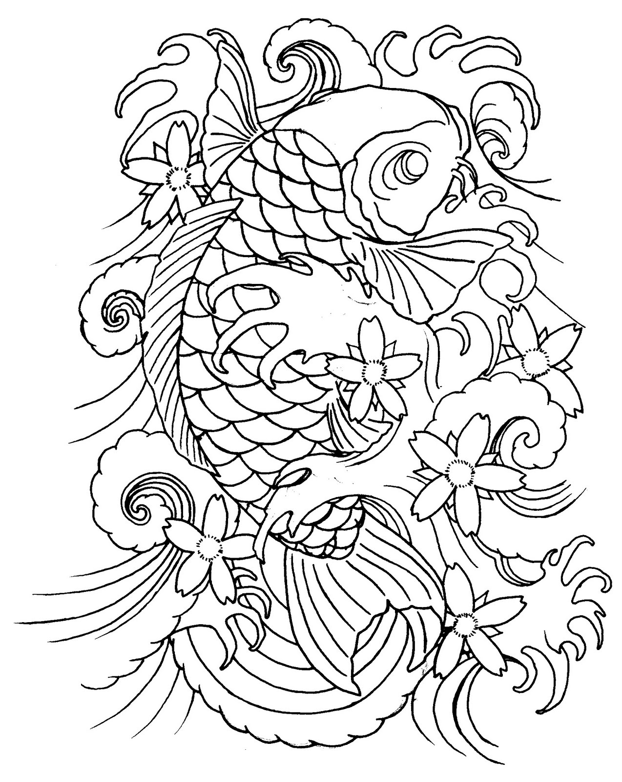 japanese koi coloring pages - photo #28