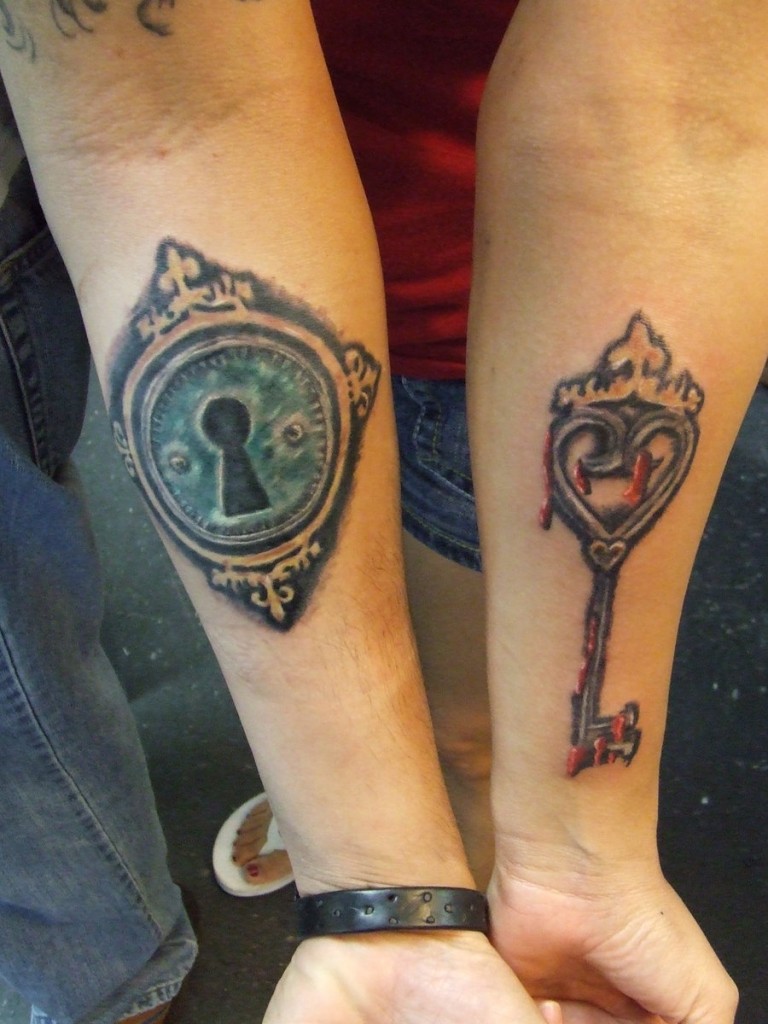 Lock and Key Tattoos For Couples