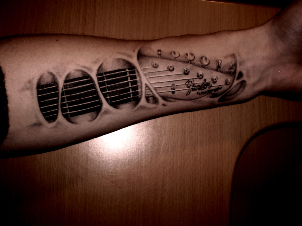 6. "Dad's Favorite Guitar Tattoo Tribute" - wide 4