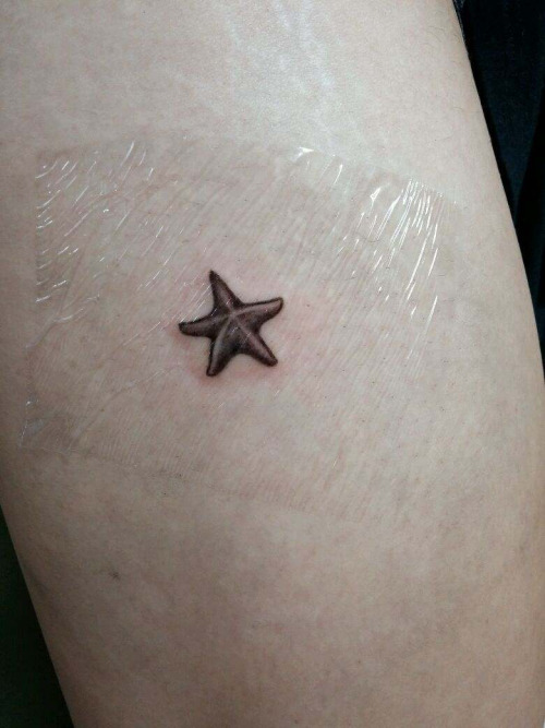 Watercolor starfish tattoo by mino_tattoo of