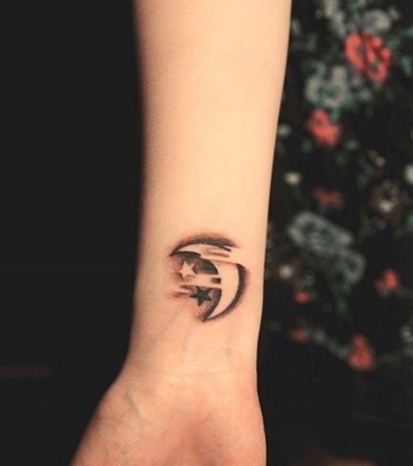 What is a crescent moon and star tattoo?