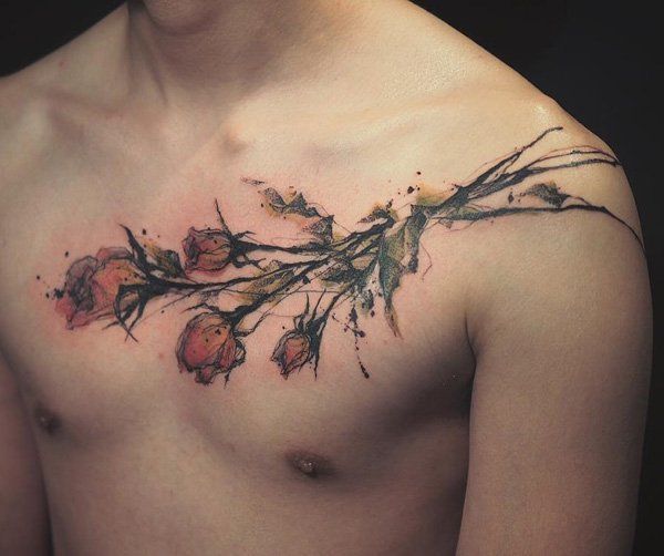 Rose Chest Tattoo Designs Ideas And Meaning Tattoos For You