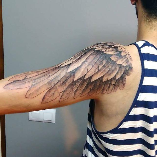 Wing Tattoo On Shoulder Designs, Ideas and Meaning | Tattoos For You