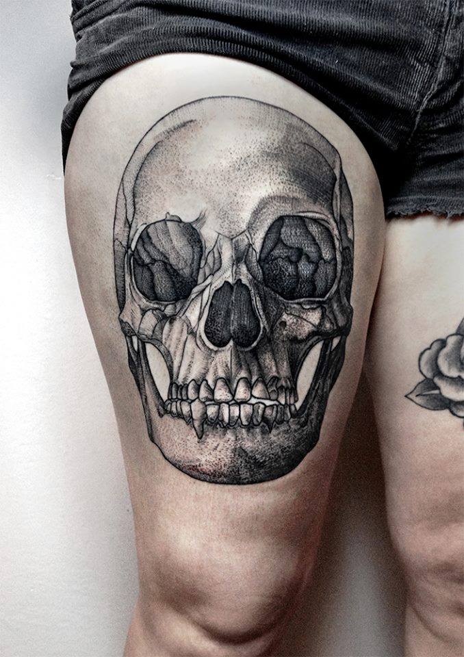 Skull Thigh Tattoos Designs, Ideas and Meaning | Tattoos For You