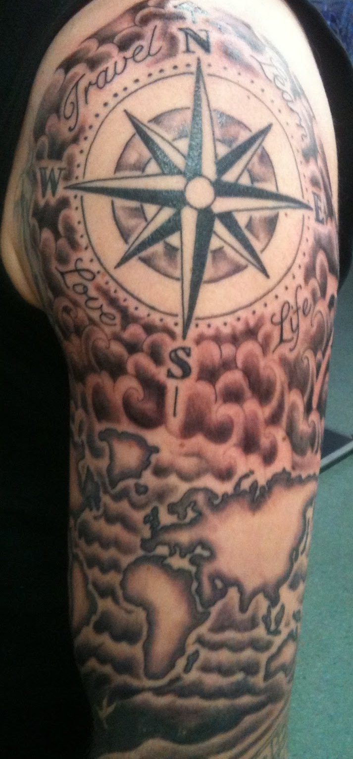 Compass Star Tattoo Designs