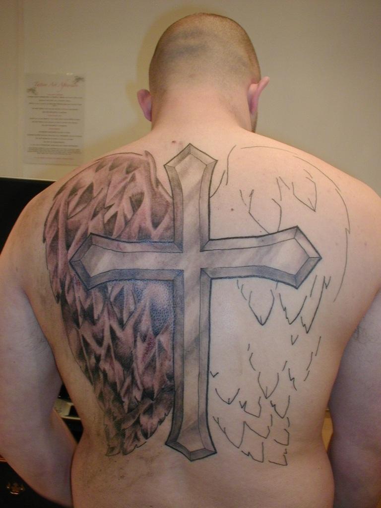 Cross With Wings Tattoo