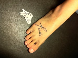 Faith Tattoos On Foot