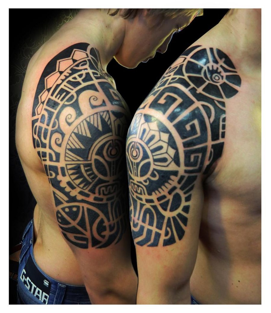 Half Sleeve Polynesian Tattoos Designs