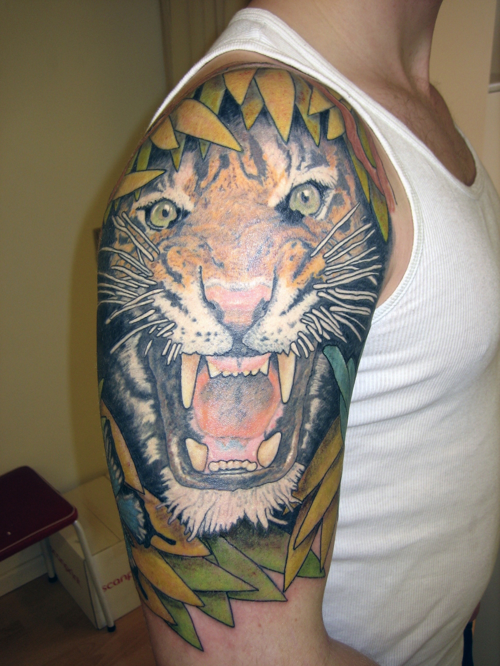 Tiger Sleeve Tattoo.