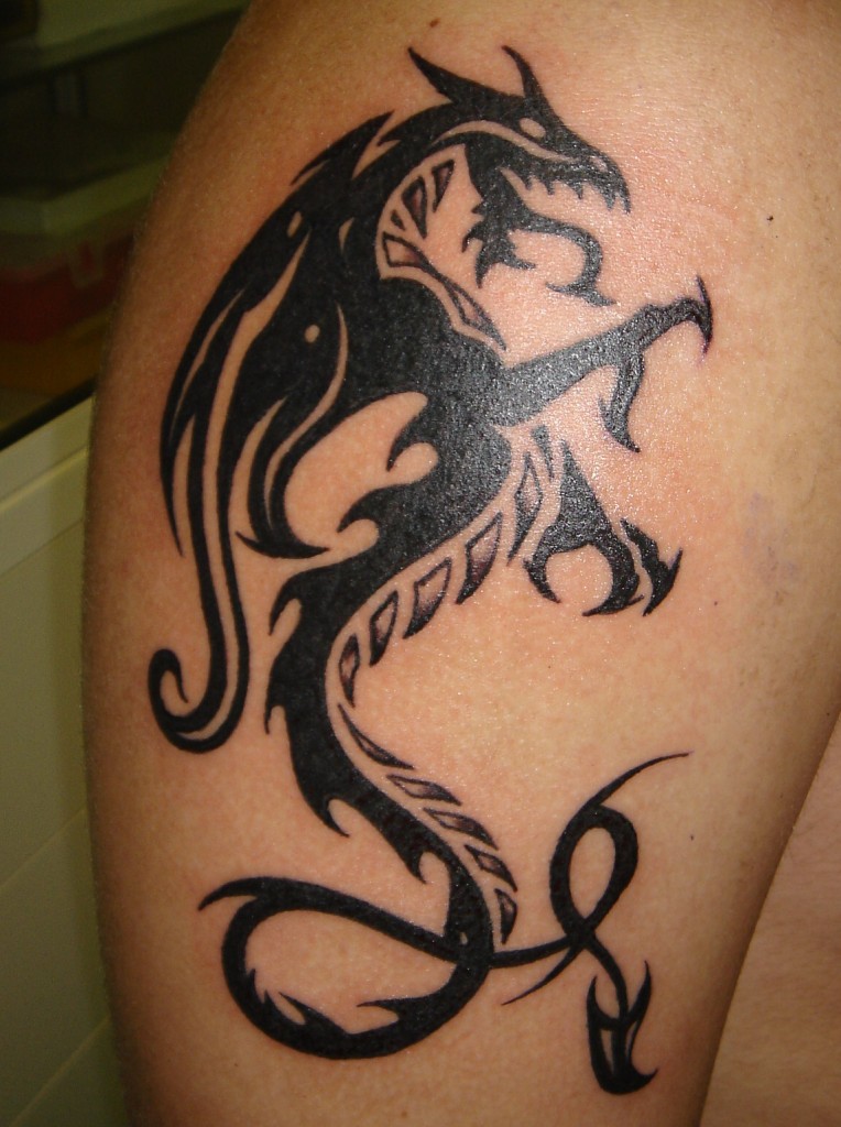 Tribal Dragon Tattoo