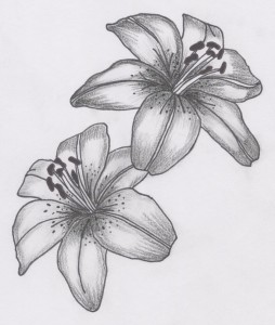 Black and White Lily Tattoos
