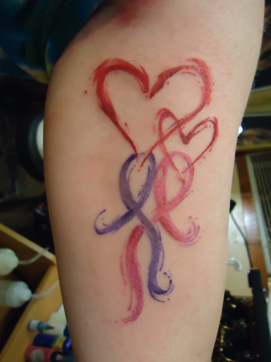 Cancer Ribbon Tattoos.