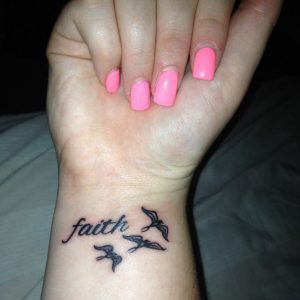 Faith Tattoo with Birds