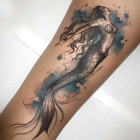 Aquarius Mermaid Tattoo Ideas And Inspiration Tattoo Mermaid Tattoo In ...