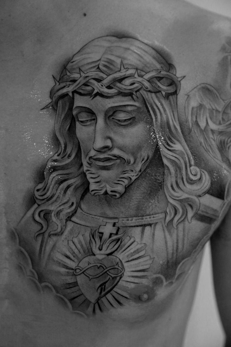 耶稣纹身手稿 原图图片