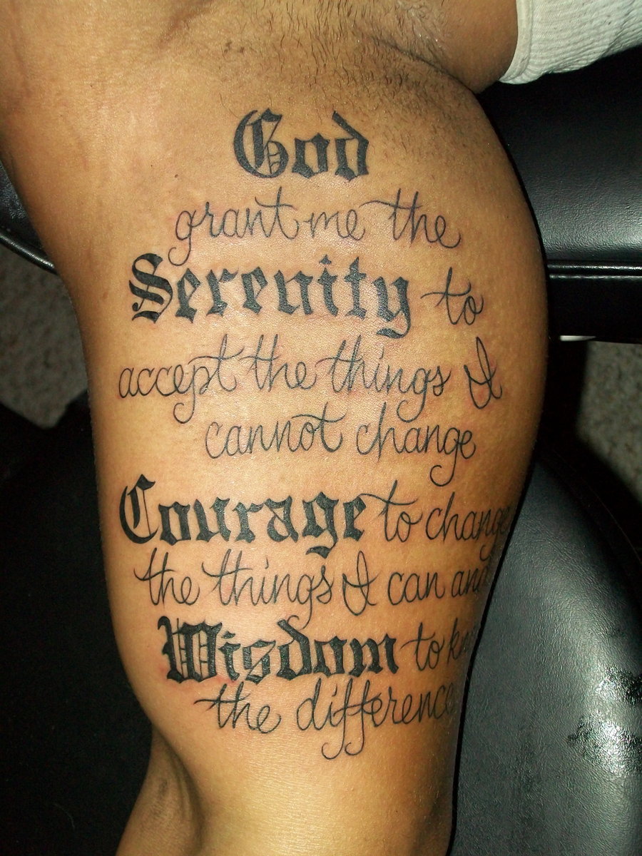 Tattoo uploaded by Lyssa Koch  Serenity prayer  done by Benjamin  Lupinetti  Tattoodo