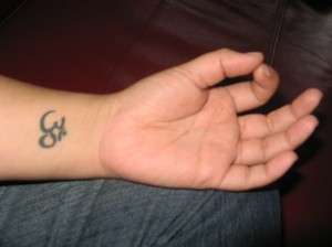Om Tattoo On Wrist