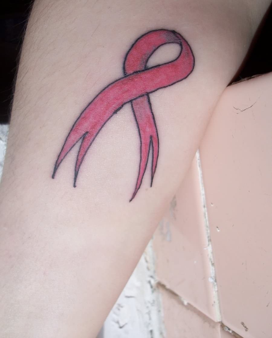 www.tattoosforyou.org See more ideas about ribbon tattoos, pink ribbon tatt...