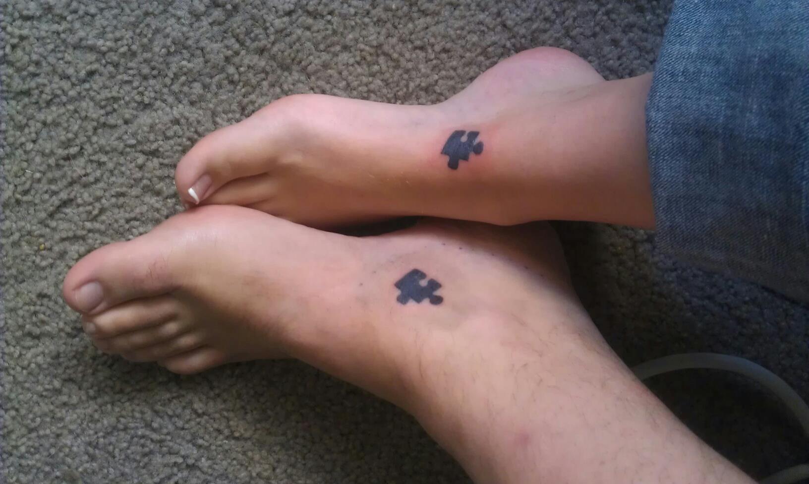 Small Puzzle Piece Tattoos for Couples - wide 3