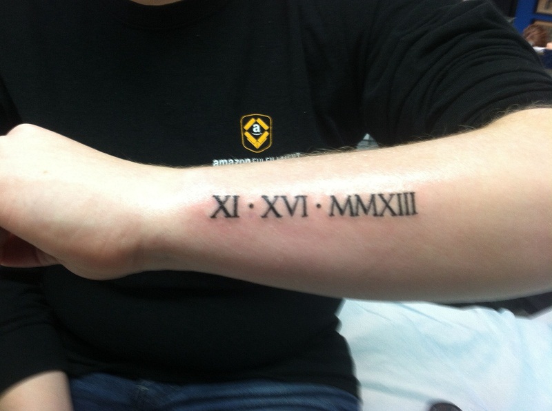 3. Small Roman Numeral Bicep Tattoos - wide 11