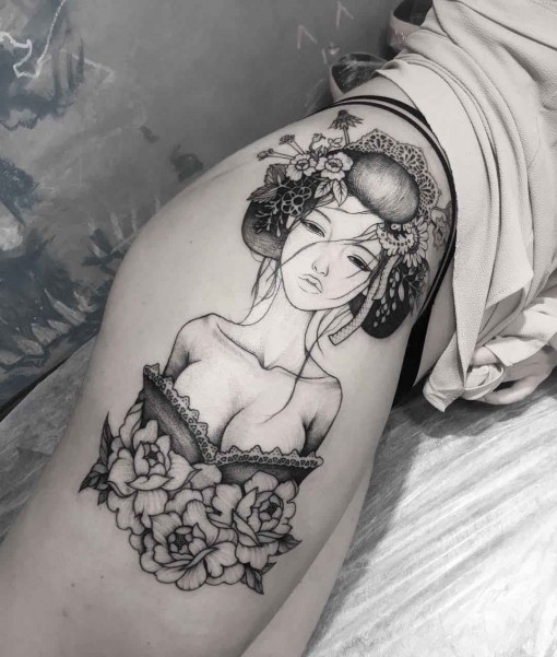 Geisha Tattoos Designs Ideas And Meaning Tattoos For You