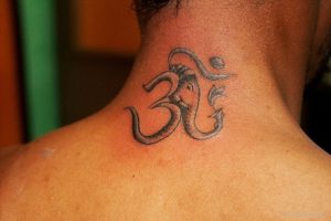 Om Tattoos on Neck