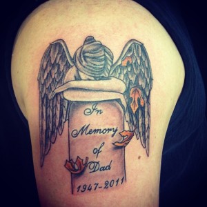 Angel Tombstone Tattoo