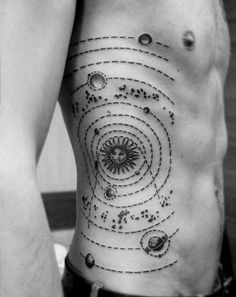 Astronomy Tattoos Black and White