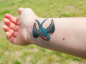 Bluebird Tattoo Wrist