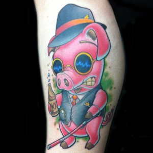 Cartoon Pig Tattoo