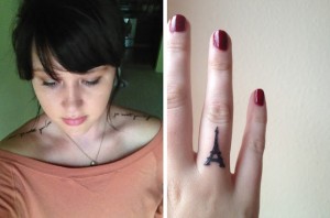 Eiffel Tower Tattoo Finger