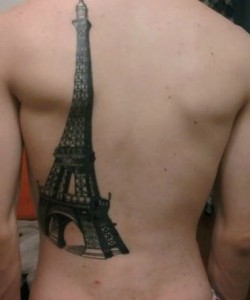 Eiffel Tower Tattoo on Back