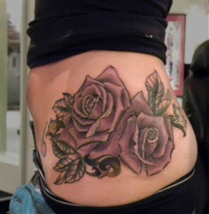 Flower Side Hip Tattoos