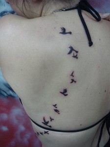 Flying Bird Tattoo on Back