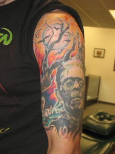 Frankenstein Sleeve Tattoos