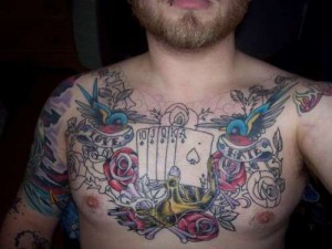 Gambling Chest Tattoos