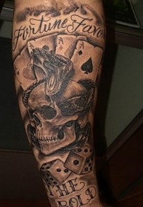 Gambling Skull Tattoos