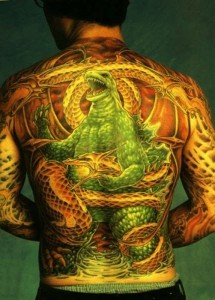 Godzilla Back Tattoo