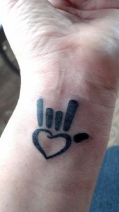 I Love You Sign Language Tattoo