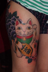 Japanese Lucky Cat Tattoo